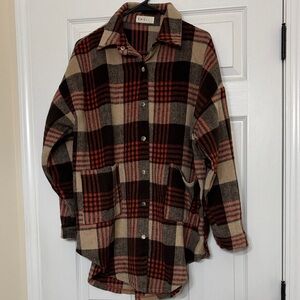 Plaid Button-Up Jacket